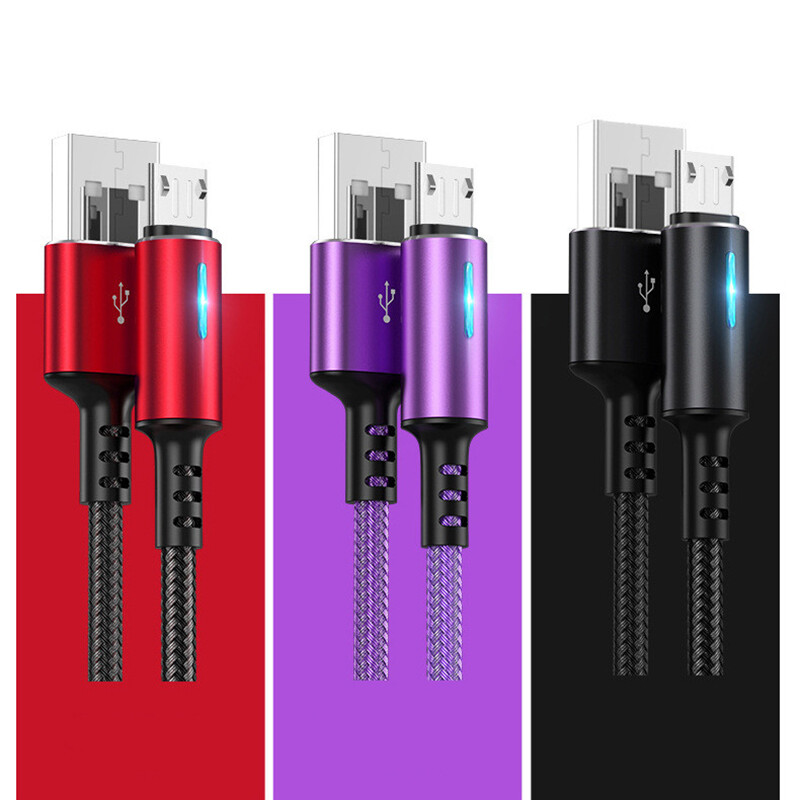 Micro Type-c USB Cable 5A LED Fast Charging Micro Data Cord For Huawei Samsung Xiaomi Android Mobile Phone Accessories Charger Cables