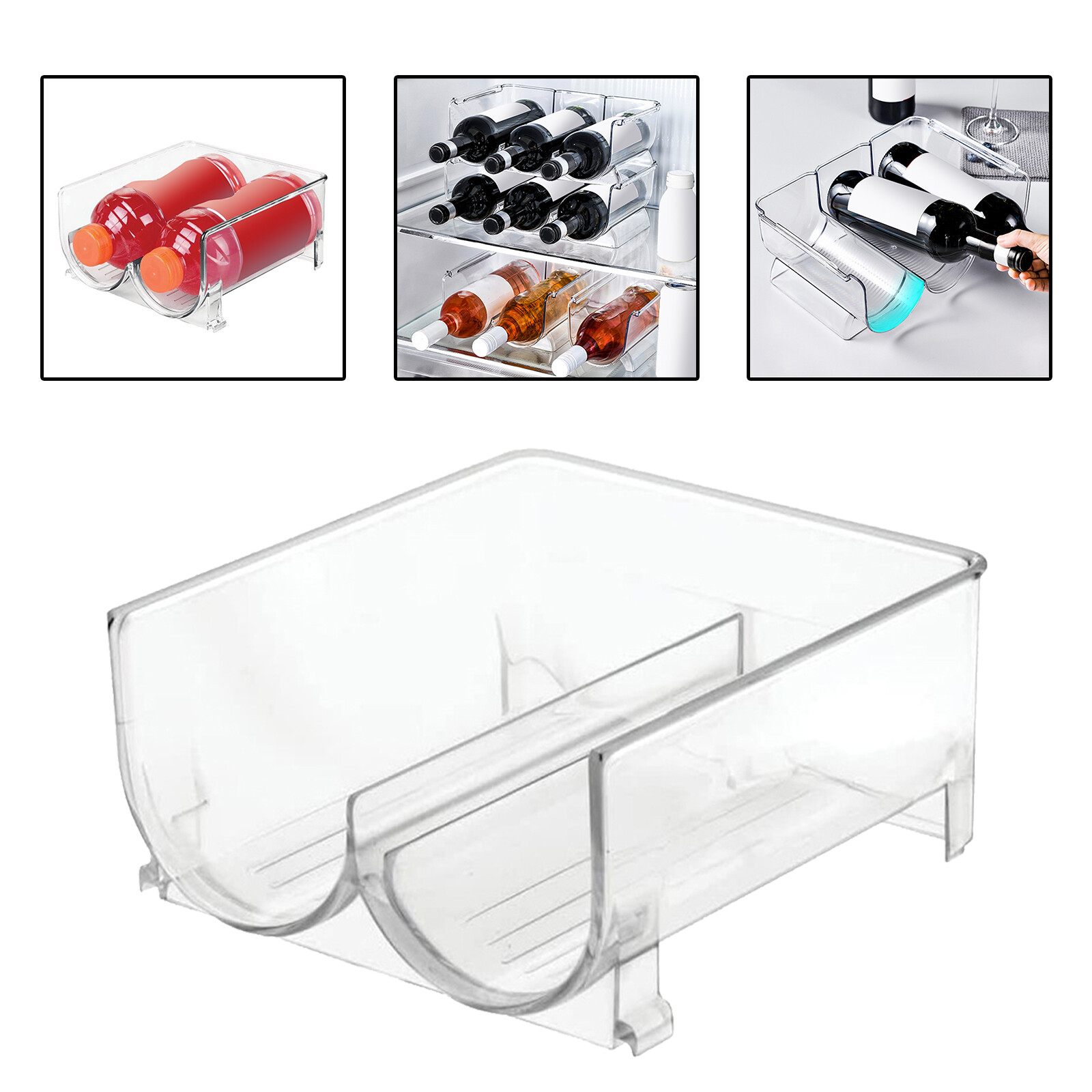 Moon Wine Rack, Bamboo Wood Wine Racks Countertop, Bottles Wine Storage Holder Stands for Counter