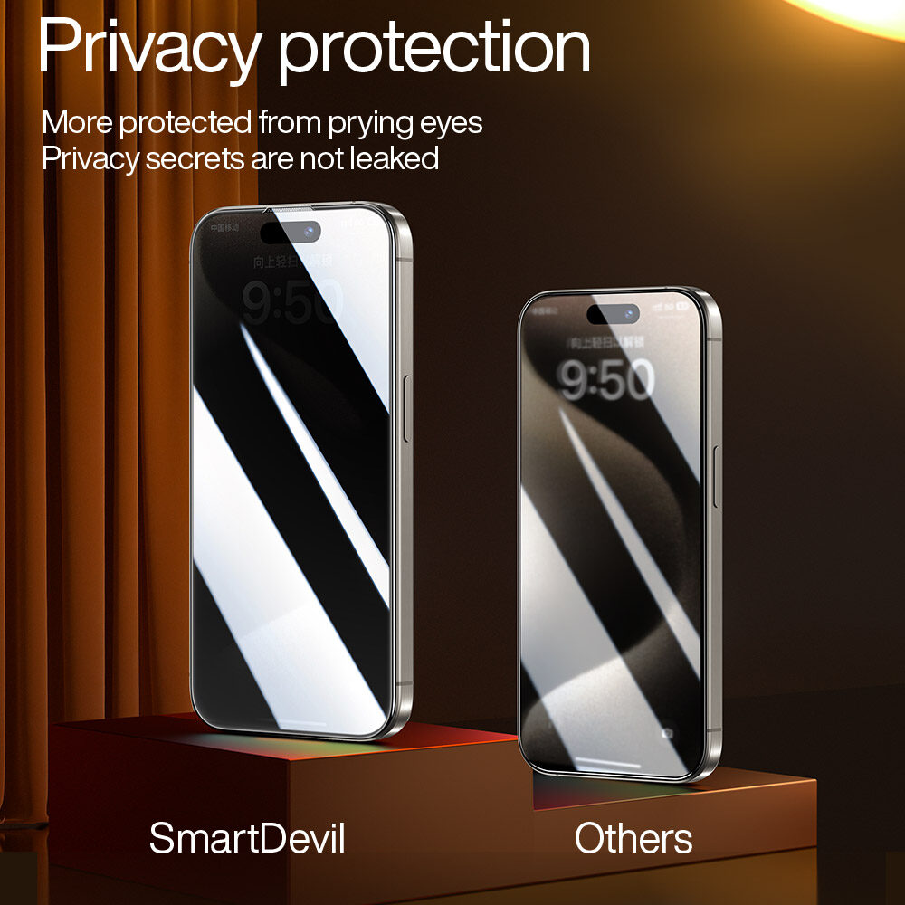 Smartdevil Corning Tempered miếng dán film thủy tinh Đối Với iPhone 15 Pro Max iPhone 15 Plus iPhone 16 Pro Max 14 Pro Max 14 Plus 13 Pro Max 12 iPhone 16e 17e Phim Bảo Hiểm Đầy Đủ Miếng dán màn hình chống nhìn trộm chống ánh sáng xanh chống bụi Phim Với