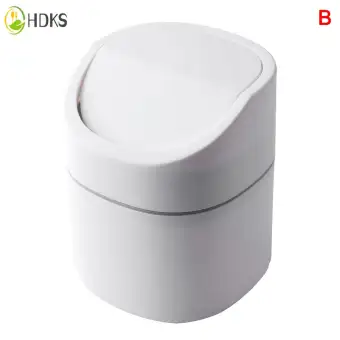 Mini Trash Can Desktop Trash Bin With Lid Small Tiny Countertop
