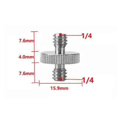 10pcs/lot Camera Accessories 1/4" Male to 1/4" Male Threaded Metal Screw Adapter For Camera Tripod Stand DSLR SLR Accessories