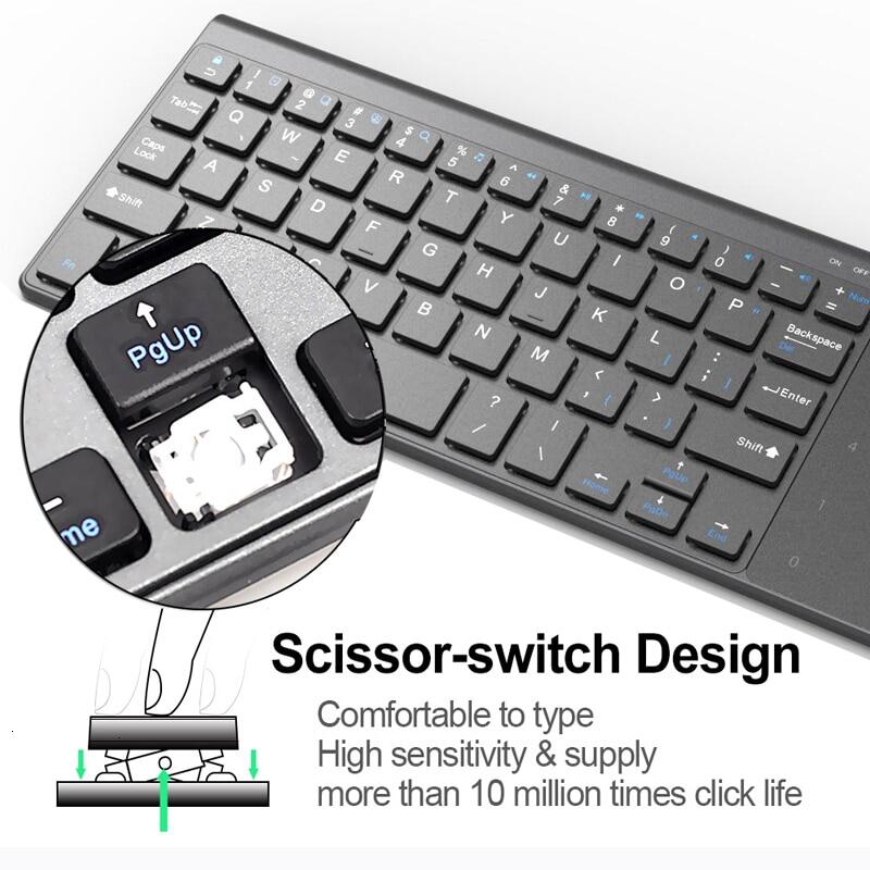 JOMAA Bàn Phím Không Dây 2.4G Với Số Bàn Di Chuột Bàn Di Chuột Bàn Phím Số Mỏng Cho Android Windows Máy Tính Để Bàn Máy Tính Xách Tay TV Box