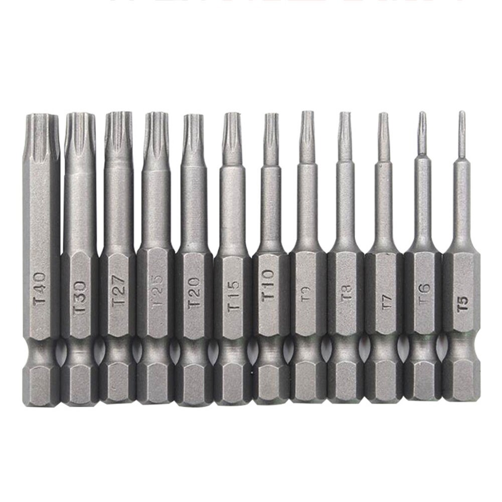 12 Chiếc Tuốc Nơ Vít Torx Điện Rỗng Chuôi Lục Giác 1/4 Inch Mũi Khoan Dụng Cụ Cầm Tay