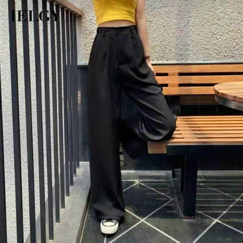 IELGY Purple Loose and Thin Straight Wide Leg Pants Long Women's Trend
