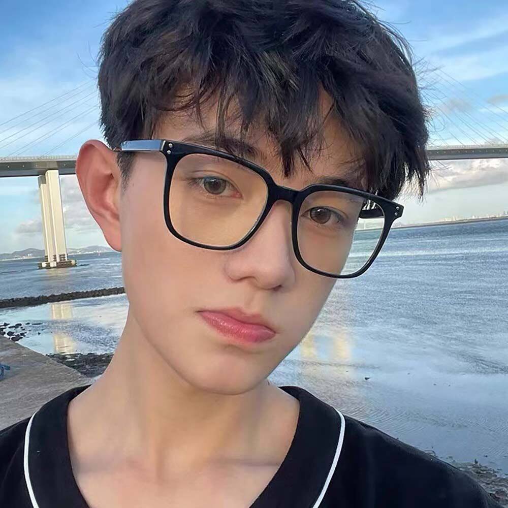 black frame transparent glasses