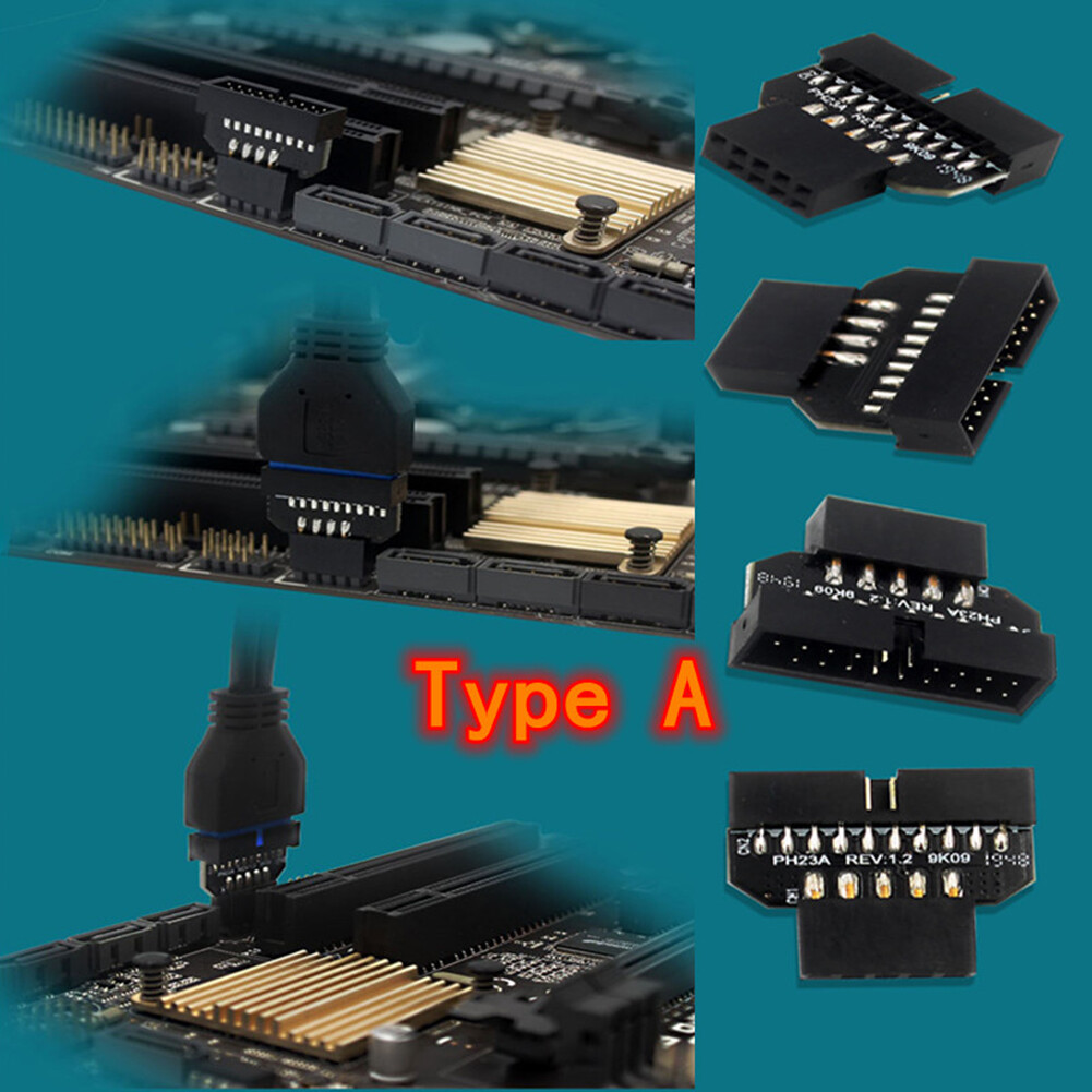 USB 3.0 20-Pin to USB 2.0 9-Pin Adapter Front Panel Converter for Motherboard Computer Accessories