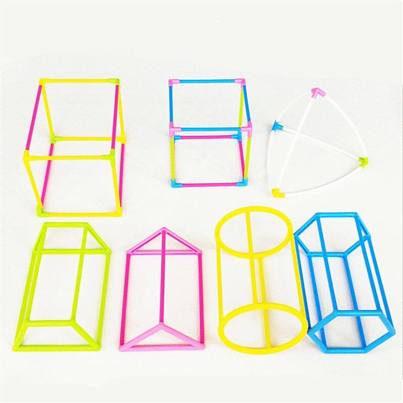 3D Geometric Shape Building Assemble Kit Kids Math Geometry Educational Toy Teaching Aids
