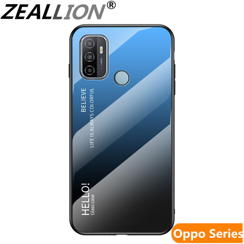 Zeallion For Gradient Tempered Glass Back Cover Protective Phone Case