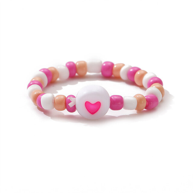 17MILE Bead Ring Fashion Trendy Bohemian Handmade Multi Color Smile Butterfly Rice Beads Rings For Women Jewelry Gift