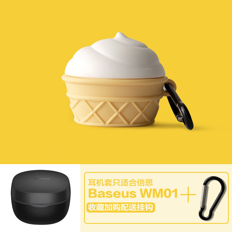 Baseus WM01 Wireless Bluetooth Headset Protective Shell Silicone Soft Shell True Wireless In-Ear Headphone Case Wm01 Cartoon Cute Silicone Charging Case