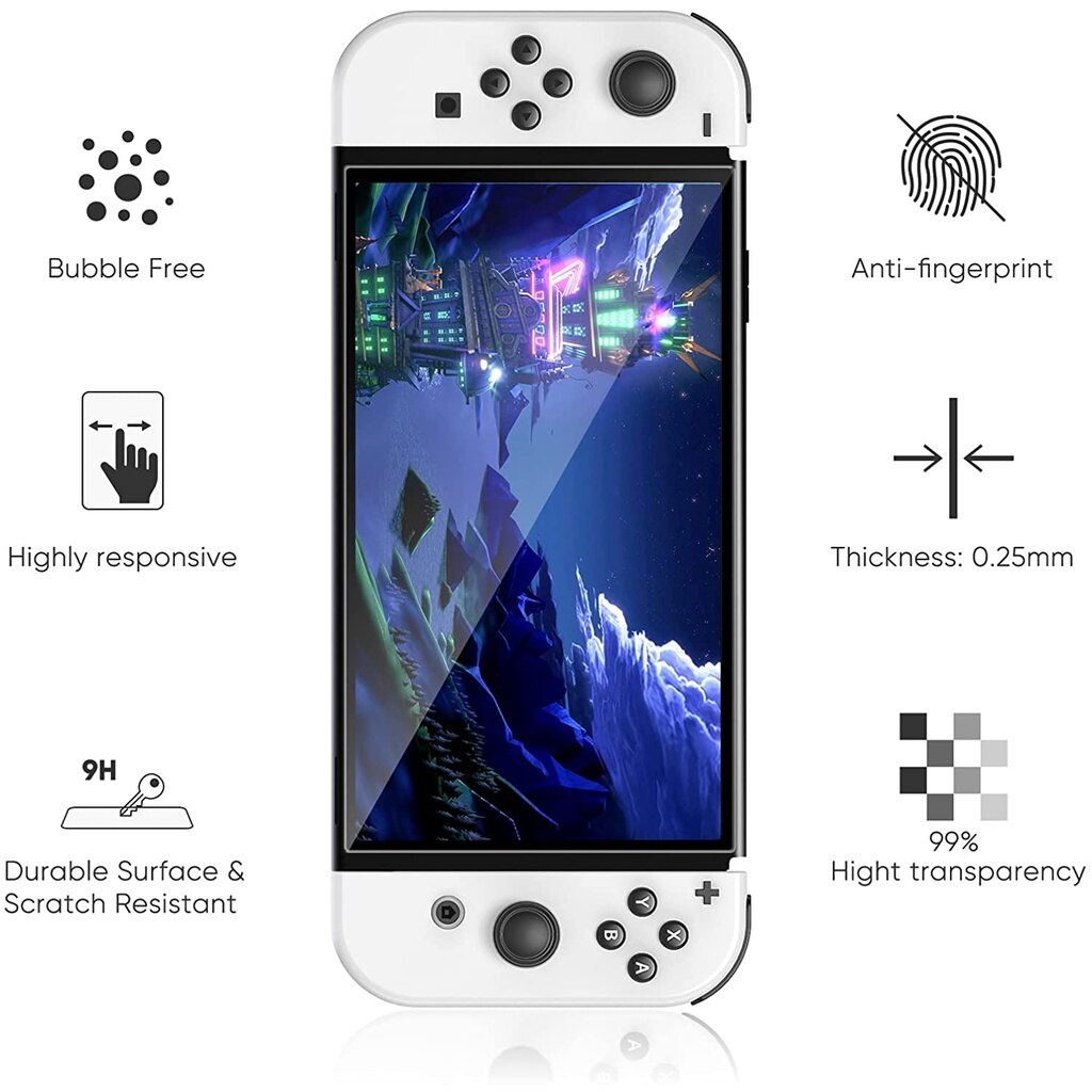 3 cái Bộ chuyển đổi Nintendo OLED Kính cường lực bảo vệ màn hình cho chuyển đổi OLED 2021 mô hình, siêu mỏng HD trong suốt chống trầy xước miếng phim bọc màn hình