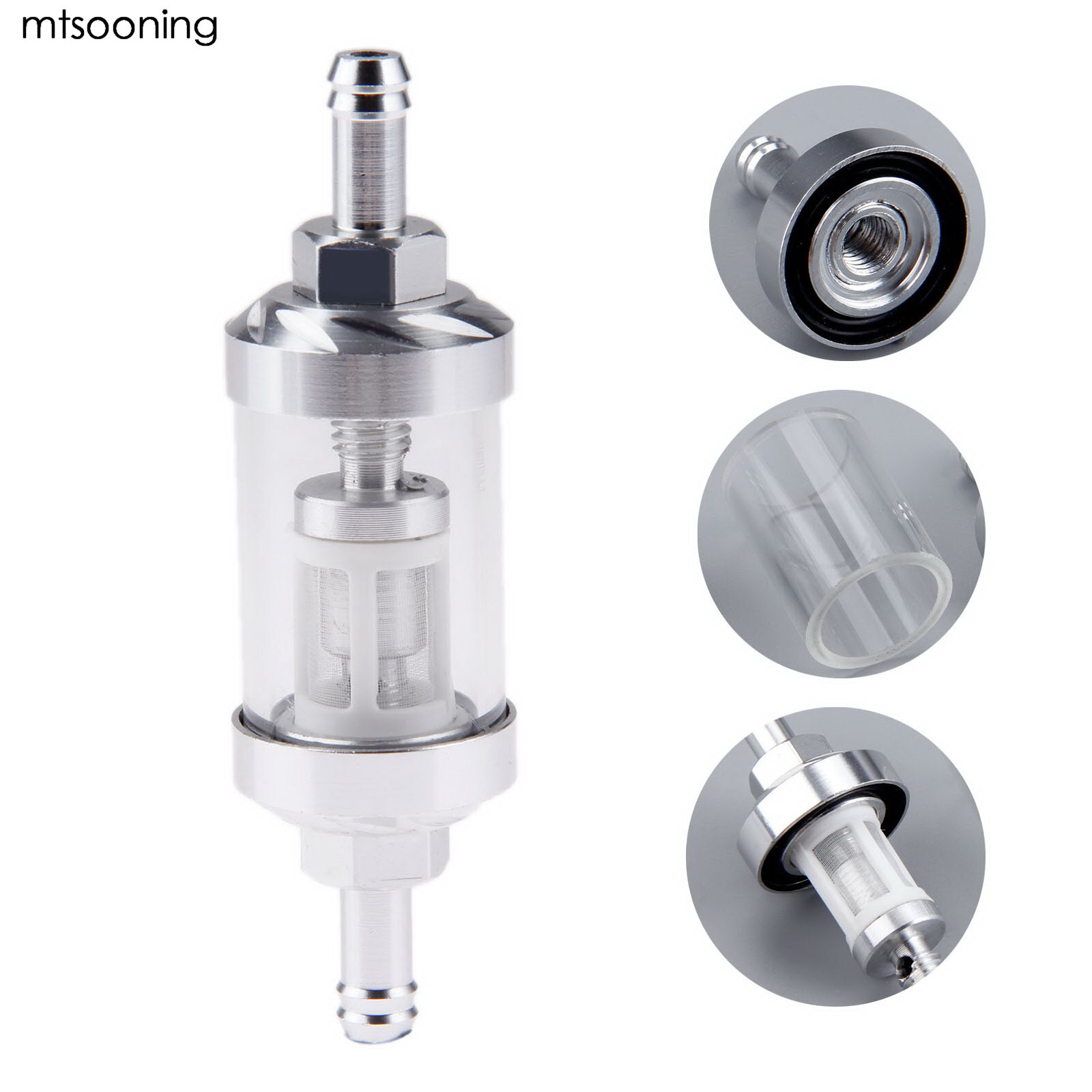 Universal Gas Fuel Filter Scooter 8mm Oil Filter Dirt Bike Motorcycle Quad Aluminum Alloy Motorcycle Gas Fuel Oil Filter