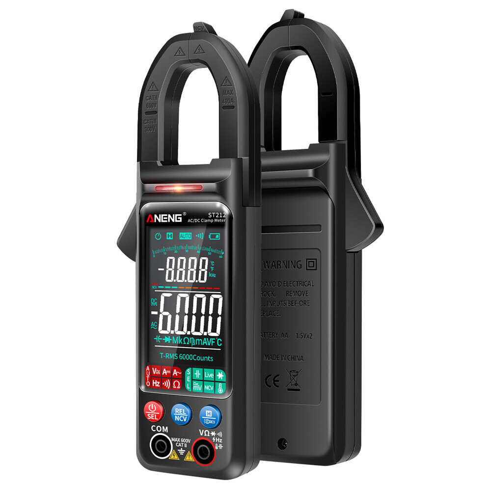 Diymore ST212 6000 Counts Digital Clamp Meter DC/AC Current Voltage Resistance Frequency Capacitance Tester NCV Multimeter