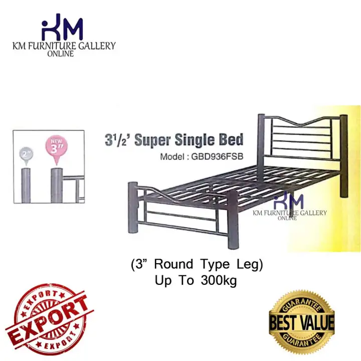 Km Furniture Gallery 3v Super Single 3 5 Metal Bed Frame Super