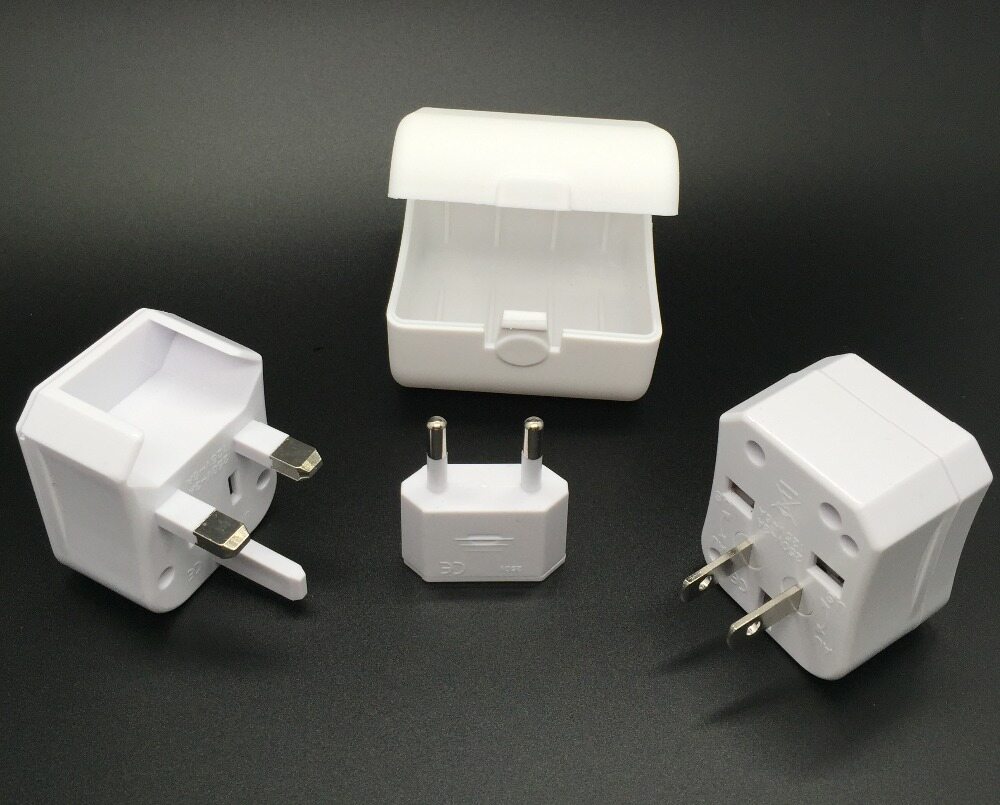 1 set Universal Travel Conversion Socket Plug, EU/UK/US/AU Global Travel Adapter Worldwide Converter Black