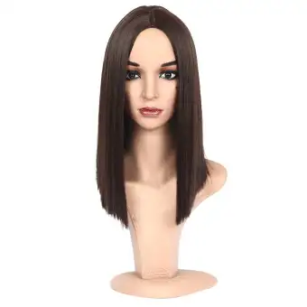 16 Inches Straight Wigs Hair Synthetic Hair Black For Hair Women