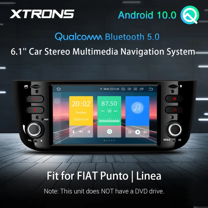 XTRONS Bluetooth 5.0 Android 10 Car Stereo Car Radio 6.1 Inch Head Unit GPS Navigation Support Plug/&Play CarAutoPlay 4G//WiFi DVR DAB TPMS for Fiat Punto Linea