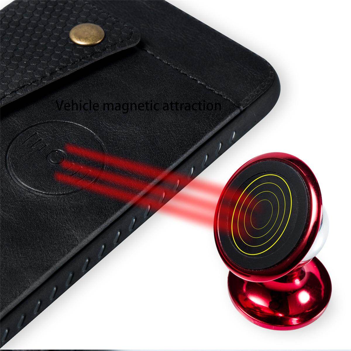 for Samsung A20 A30 Leather Case Multiple Folio Flip Cover Wallet Back Case Shell, can work with Car Mount, Hidden ID Credit Card Slot Holder, Retro Metal Button Clasp, Stand Support