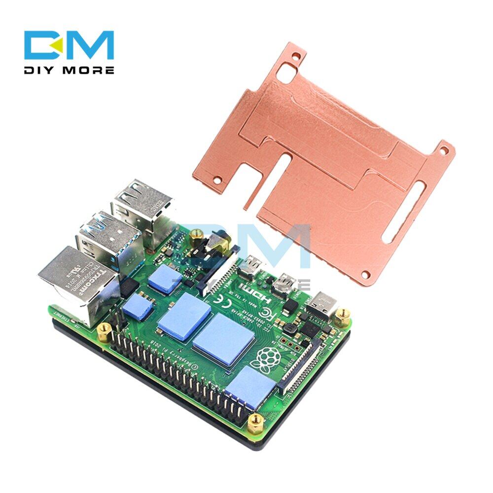 DIYMORE Raspberry Pi 4B Pure Copper Heat Sink Shell Raspberry Pi 4 Radiator Send Thermal Glue Installation Tool