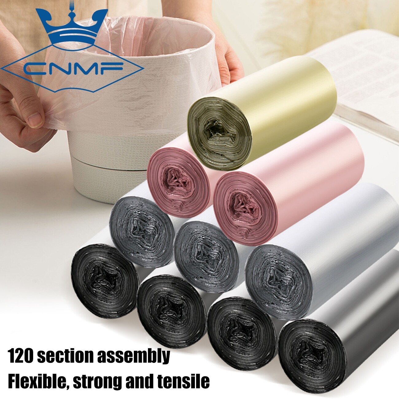 CNMF 120pcs Desktop Small Garbage Bags Car Mini Trash Can Plastic Bags about 30x35cm