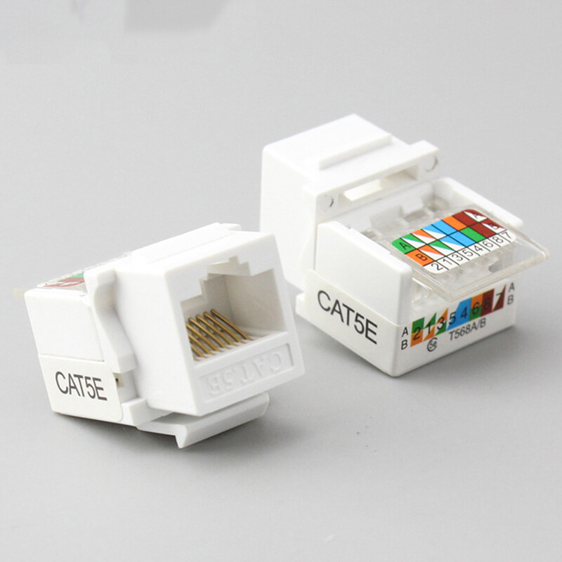 UNI [Ready Stock]10Pcs RJ45 CAT5e Ethernet Network Keystone JackClip Module Wall Plug Connector