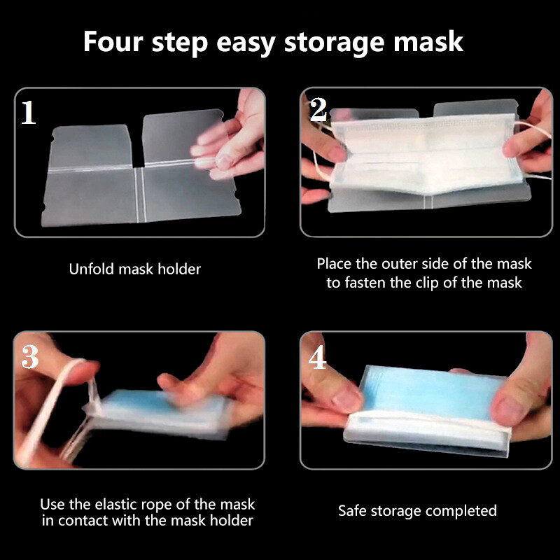 Houseeker Dustproof Mask Folder Container Case Foldable Disposable Face Masks Pollution Free Organizer Mask Storage Box