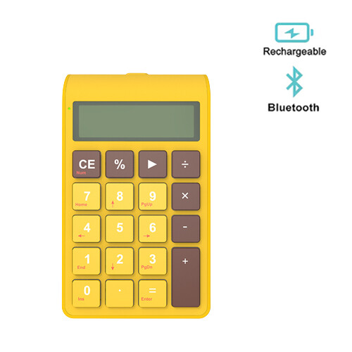 JOMAA Bluetooth keyboard Numeric Keypad With Calcilator Function Portable Wired Number Keypad 2 in 1 Wired Numeric Keypad LCD Screen Number Keyboard with Accounting Calculator For PC / Laptop / Surface USB port