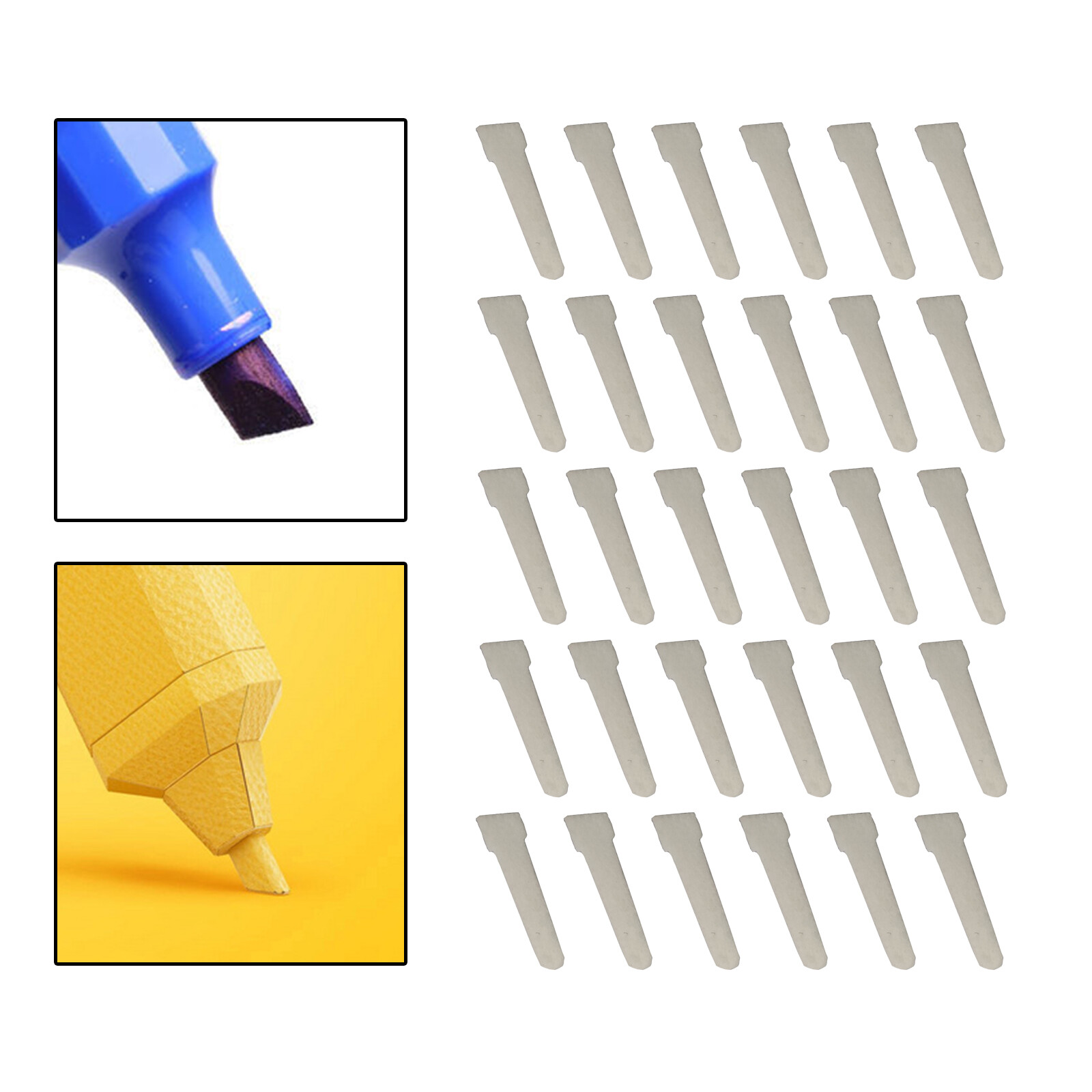 Blesiya 30x Refillable Pen Double Head Fine Replacement Nib Whiteboard Pen Tool DIY