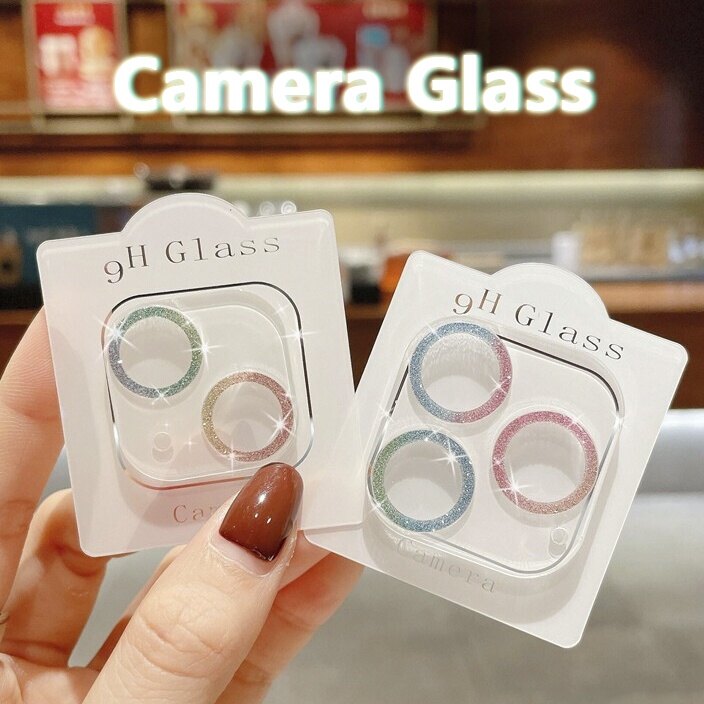 Miếng Bảo Vệ Ống Kính Máy Ảnh Kim Cương Lấp Lánh Lấp Lánh Cho IPhone 17 Air 17 Pro Max 16 Pro Max 15 Pro Max 14 Pro Max 14 Plus 13 mini 12 11 Pro Max Miếng Dán Kính Cường Lực Máy Ảnh