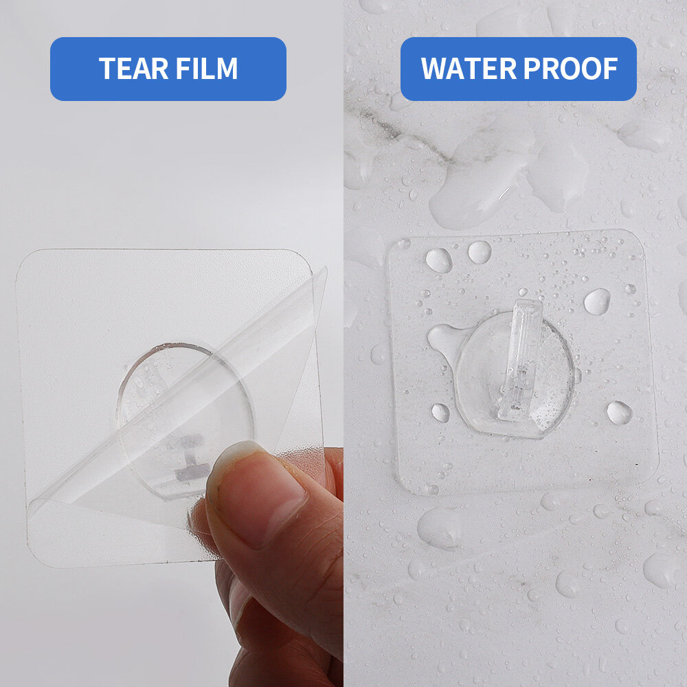 Transparent Thickened Hook Seamless Adhesive Hook High Load-bearing Wall Mount Strong Hook Kitchen Bathroom Non-punching Towel Rack
