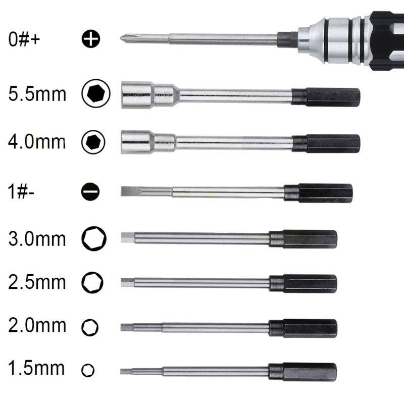 Bộ Dụng Cụ Sở Thích Tuốc Nơ Vít 8 Trong 1 Bỏ Túi, Cho Máy Bay Không Người Lái Xe RC Ổ Cắm Cờ Lê Lục Giác Máy Bay Lục Giác H1.5 H2.0 H2.5 H3.0