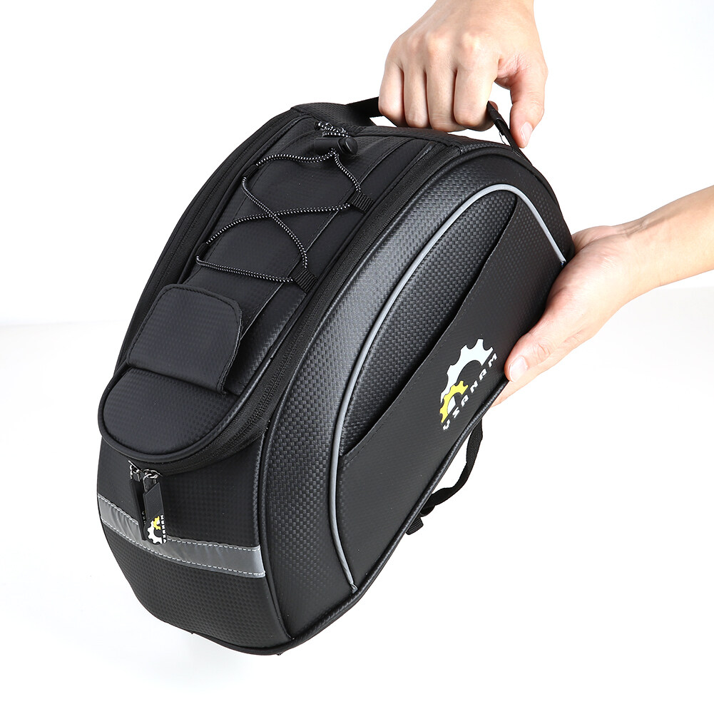 Carbon Fiber Large Waterproof MTB Bicycle Reflective Rear Rack Pannier