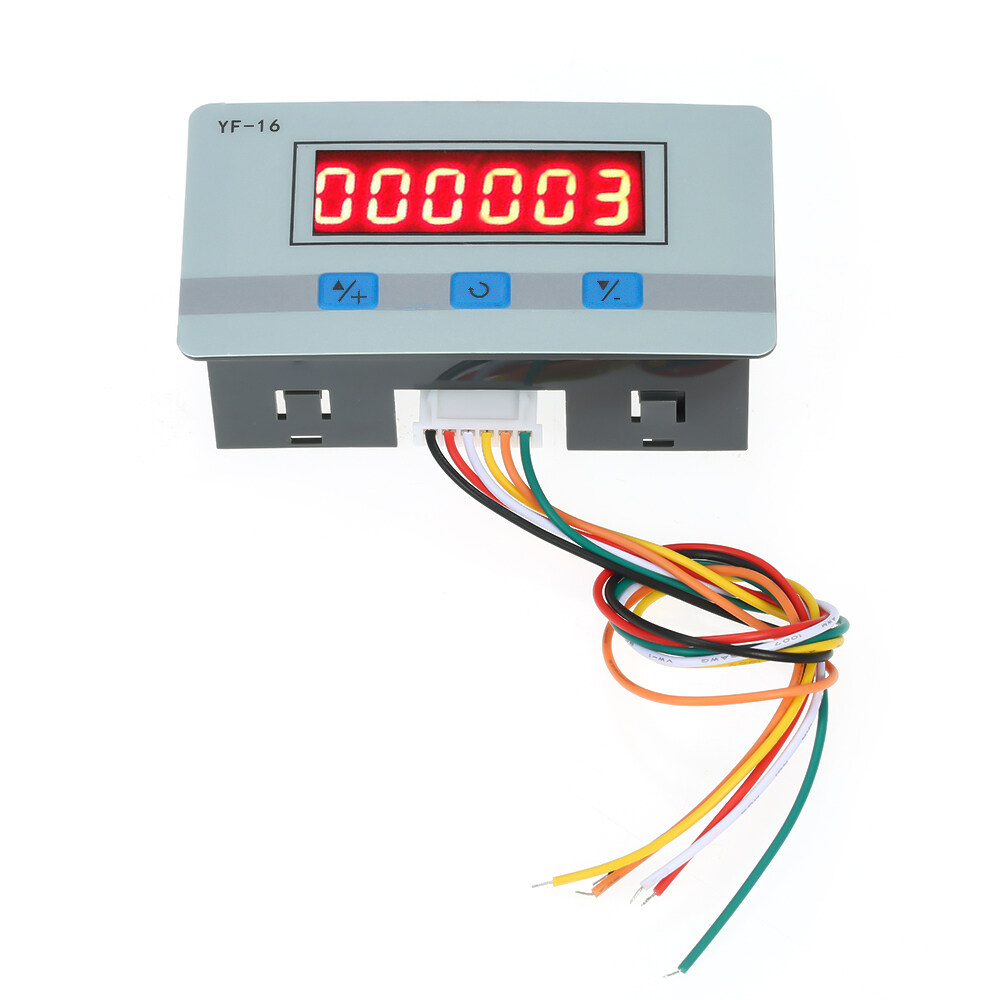 Lasamot Mini LED Digital Counter Module DC/AC5V~24V Electronic Totalizer with NPN and PNP Signal Interface 1~999999 Times Counting Range 