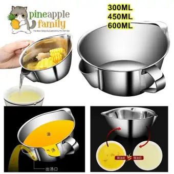 Stainless Steel Divided Soup Oil Separator Filter Kitchen Tool