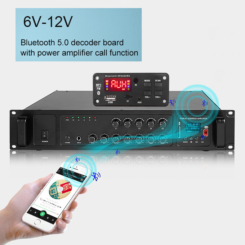 5V-12V Bluetooth 5.0 MP3 Player Decoder Board Handsfree Car Radio With MIC Support Recording FM TF Card AUX Audio Module For Car