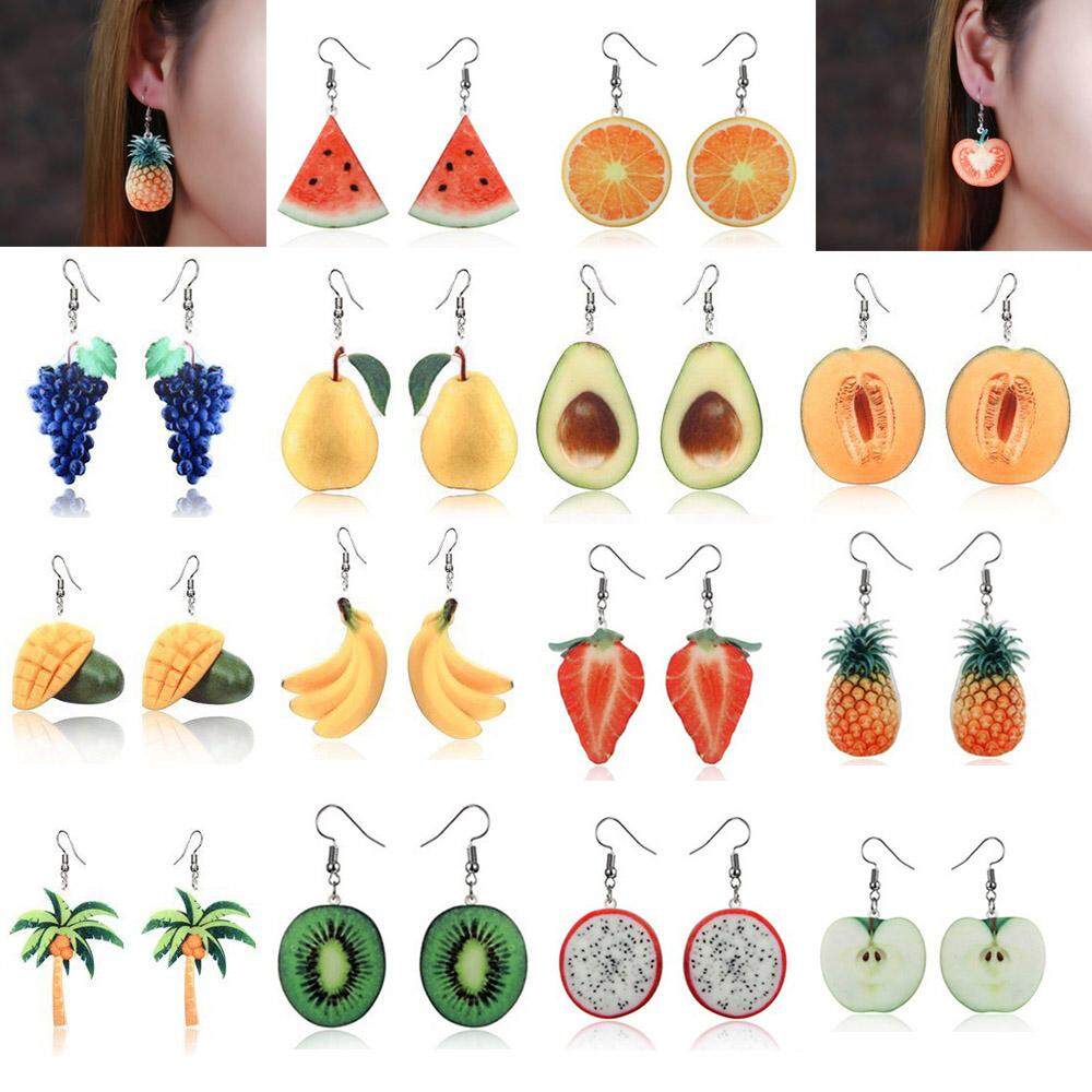 Fashion Women Fruit Drop 3D Ear Stud Hook Dangle Acrylic Earrings Jewelry New
