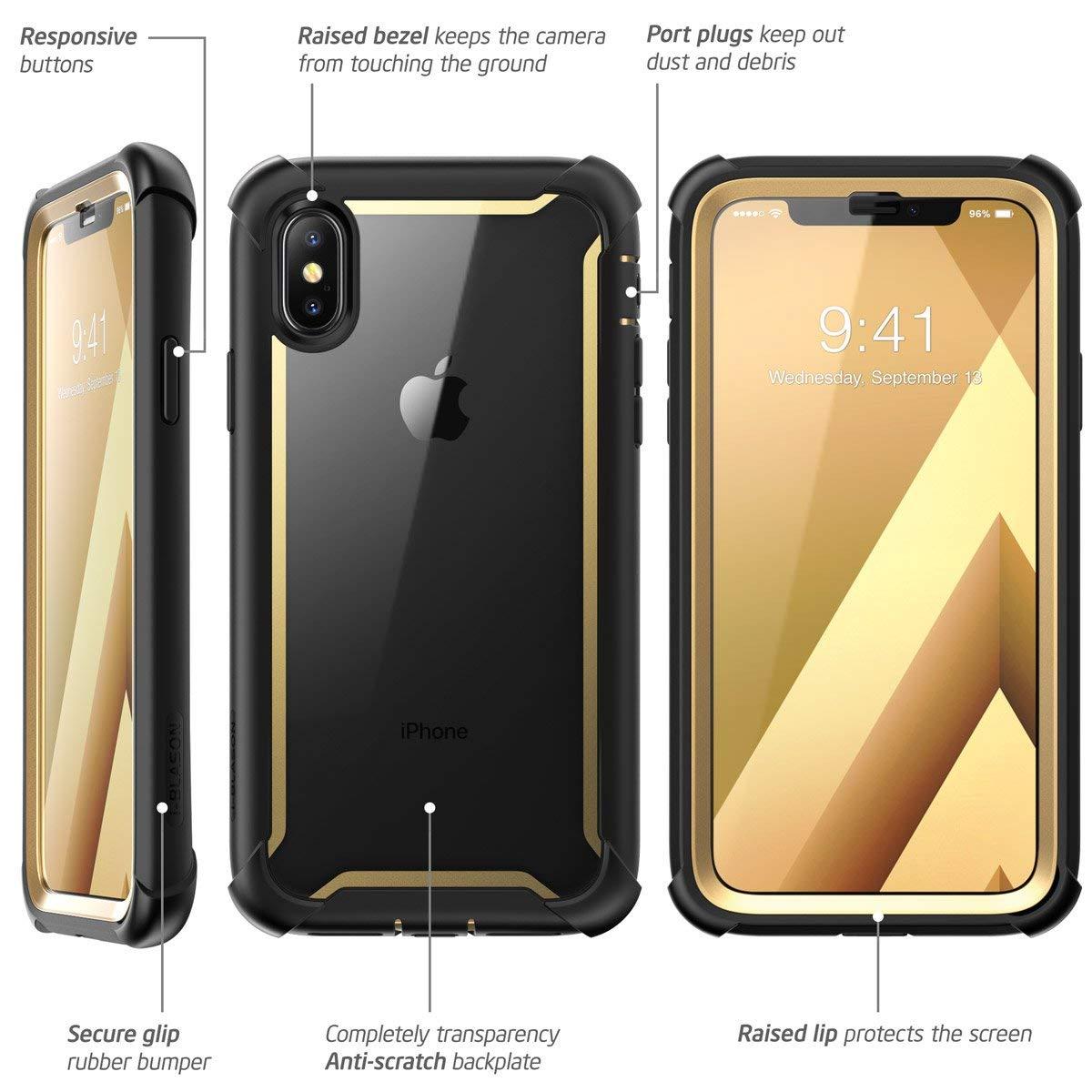 Cho Iphone XS Max Ốp Lưng I-Blason Toàn Thân Chắc Chắn Chống Sốc Trong Suốt Ốp Lưng có Nắp Đậy Bảo Vệ Màn Hình