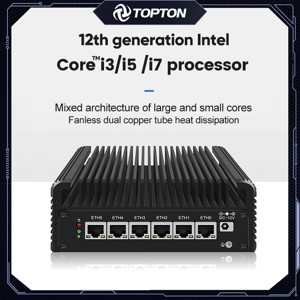 Topton 12th Gen Alder Lake 2.5G Soft Router Intel i7 1265U i5 1235U 6x ...