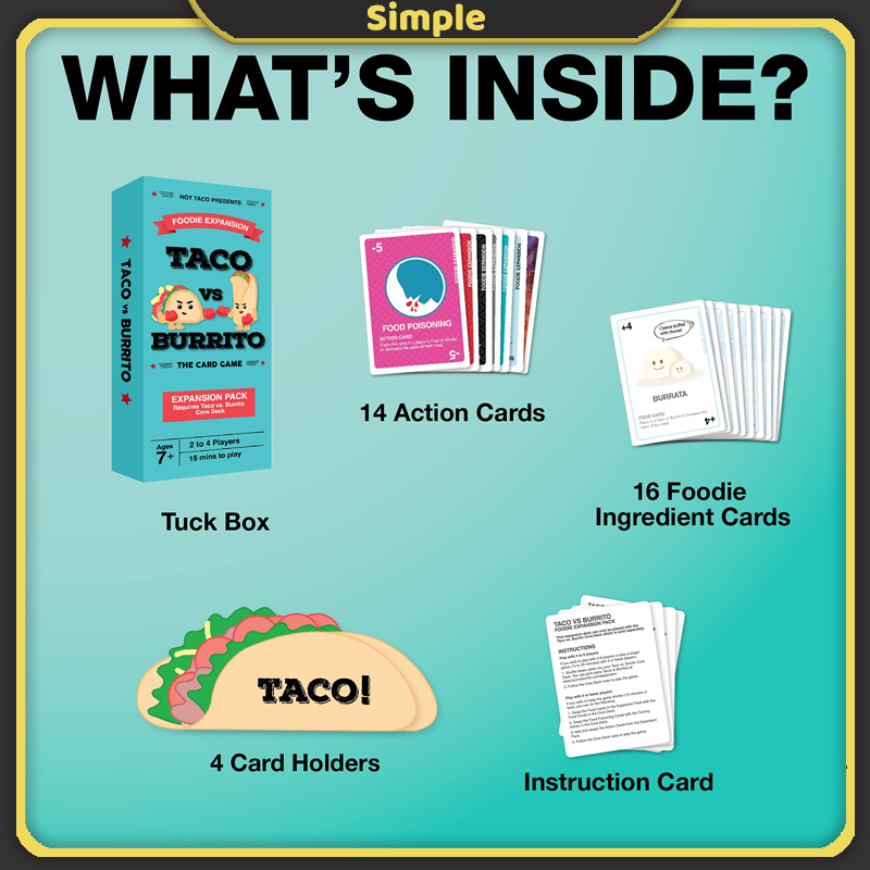 Taco vs Burrito Expansion Pack Board Game