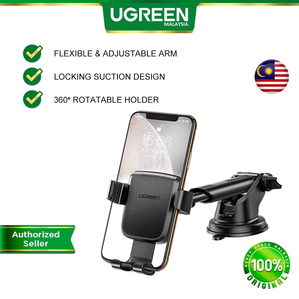 UGREEN Dashboard Phone Holder Car Suction Cup Phone Mount Waterfall