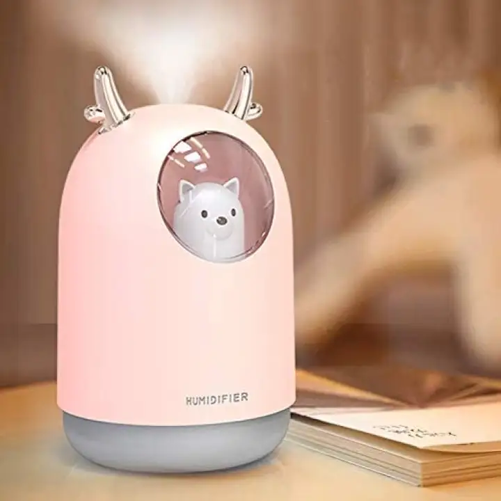 Office 300ml Water Tank Lasts Up to 10 Hours Waterless Auto Shut-Off for Bedroom HOPEME Cool Mist Humidifier with Adjustable Mist Mode Pink Color Home 7 Color LED Lights Changing