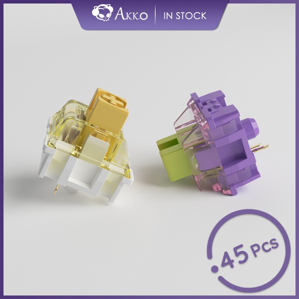 Original AKKO CS Switch for Mechanical Keyboard Ocean Blue Matcha Green Rose Red Axis Linear Tactile Customize  Red Lavender Purple Vintage White Axis Linear Tactile DIY Gaming PC Hot-swappable Accessories cross Switch DIY