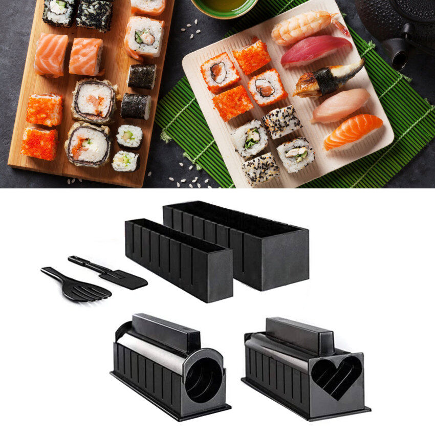 Square Sushi Utensil Round Sushi Mold Heart-Shaped Sushi Tool Sushi Mold 10-Piece Set DIY Sushi Utensil