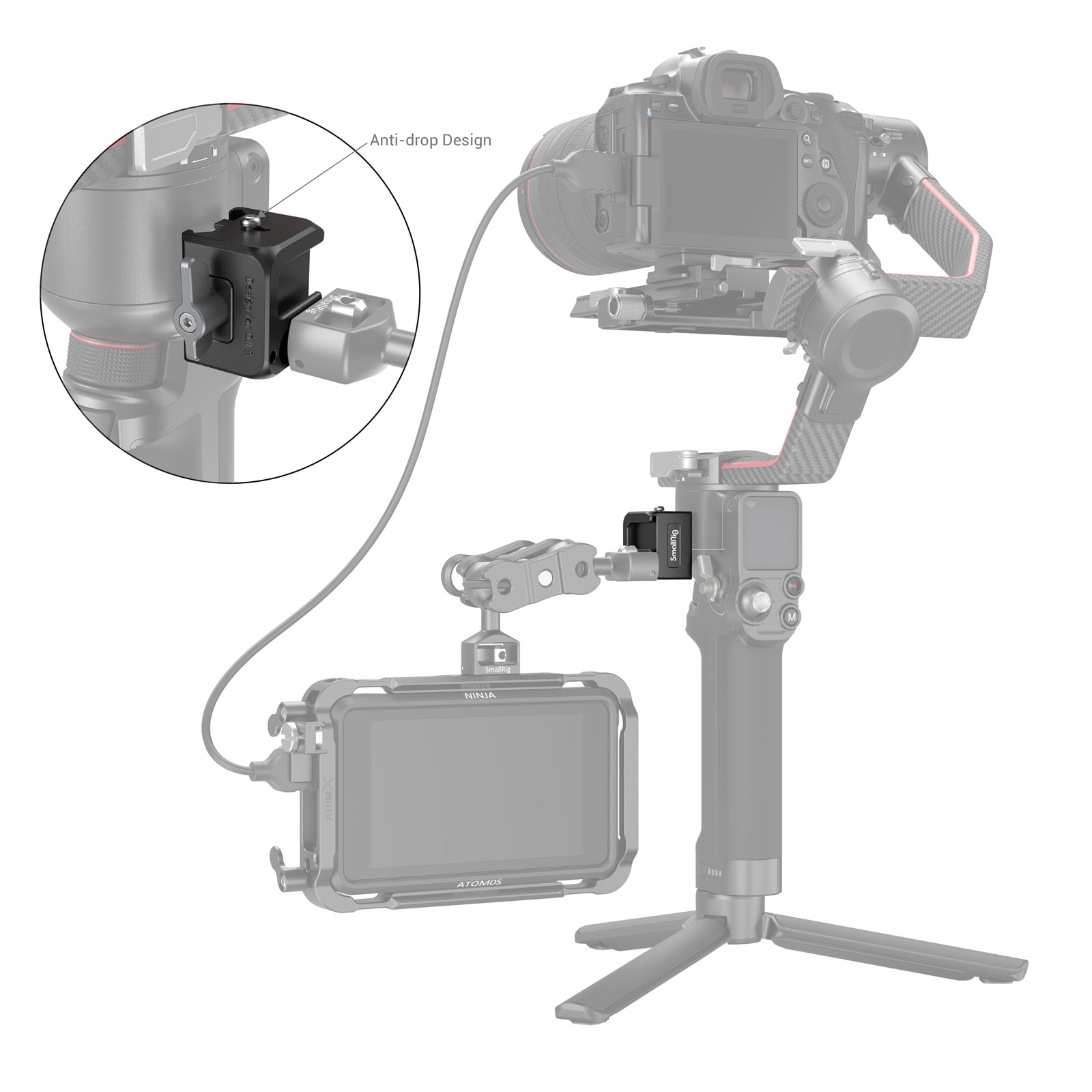 SmallRig Phụ kiện kẹp NATO gắn kết được thiết kế cho DJI RS 4 / RS 4 PRO/RS 2/RSC 2 3025