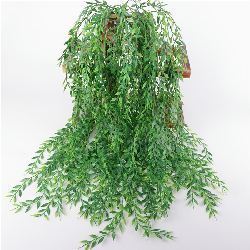 [YOU RANG] 94 cm 5 branches simulation wicker willow bamboo leaves rattan false willow tree home decoration green leaf plants wall hanging