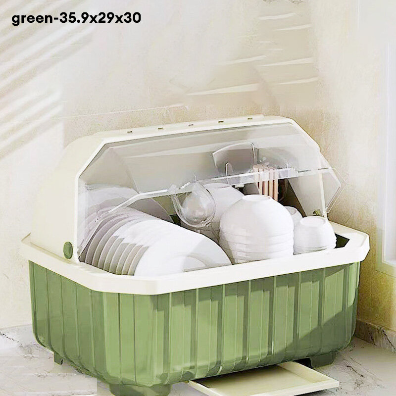 Kitchen cupboard storage box with lid tableware dishes household storage rack plastic chopsticks dishes drain bowl rack