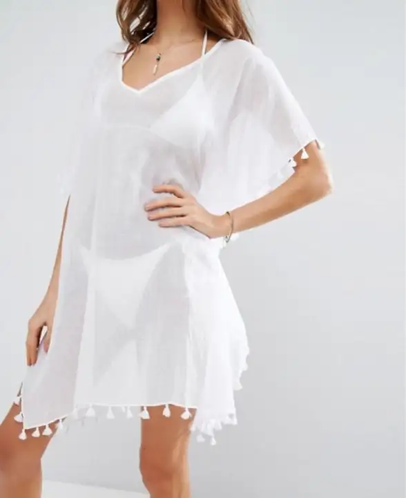 white cover up dress