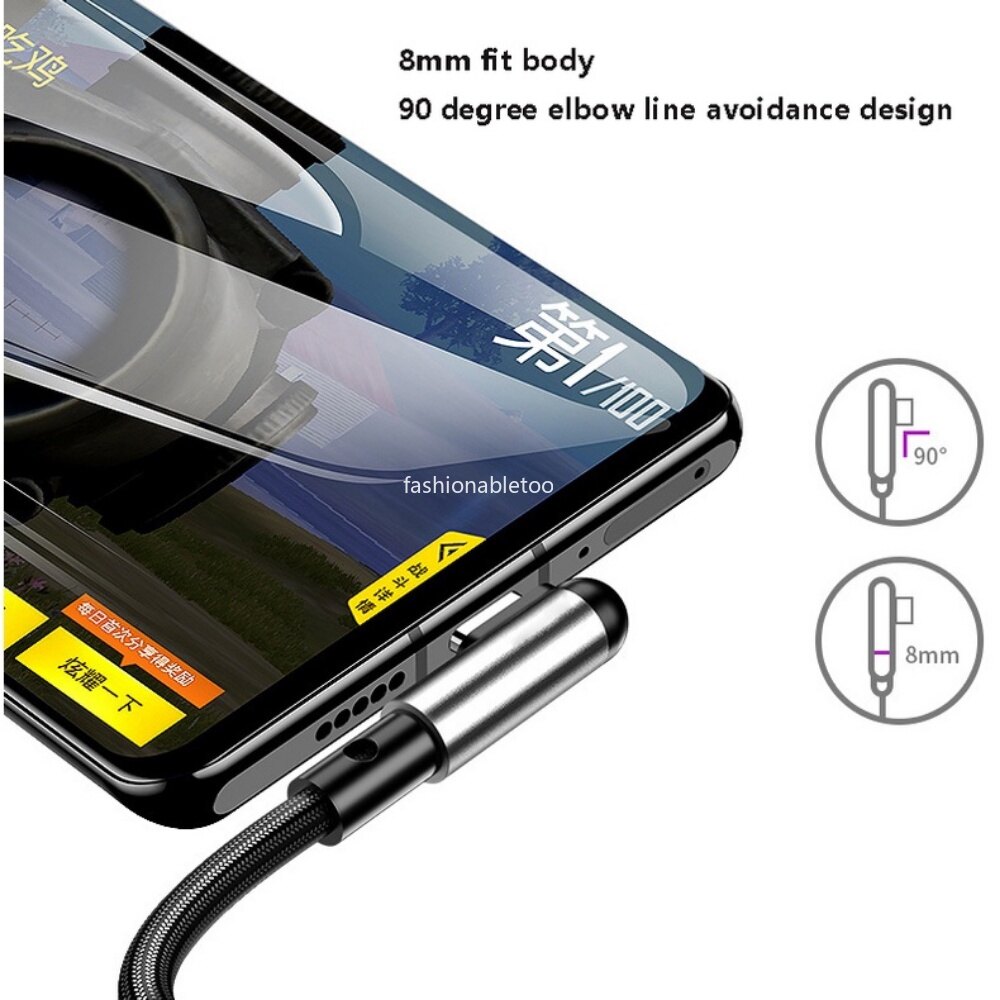 5A Elbow Fast Charger Data Cable Micro USB Type-C Charging Cables For iPhone Huwei OPPO Vivo Xiaomi Type C Android Quick Charge Data Line