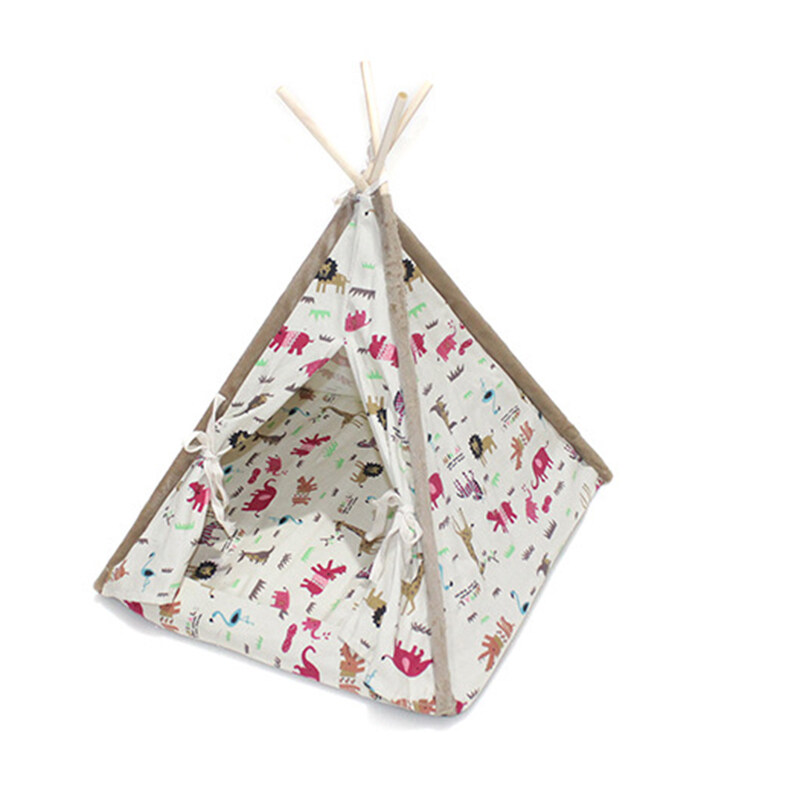 55X55X60 Cm Xách Tay Gỗ Lều Cho Thú Cưng Chó Mèo Nhà Ngủ Giường