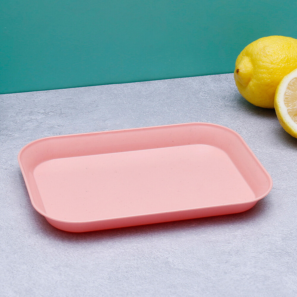 【 88 Homestore】đĩa Hình Chữ Nhật Bằng Rơm Lúa Mì Sáng Tạo Đĩa Mì Ống Sushi Tráng Miệng Đĩa Bộ Đồ Ăn Lành Mạnh Dụng Cụ Nấu Ăn Nhà Bếp